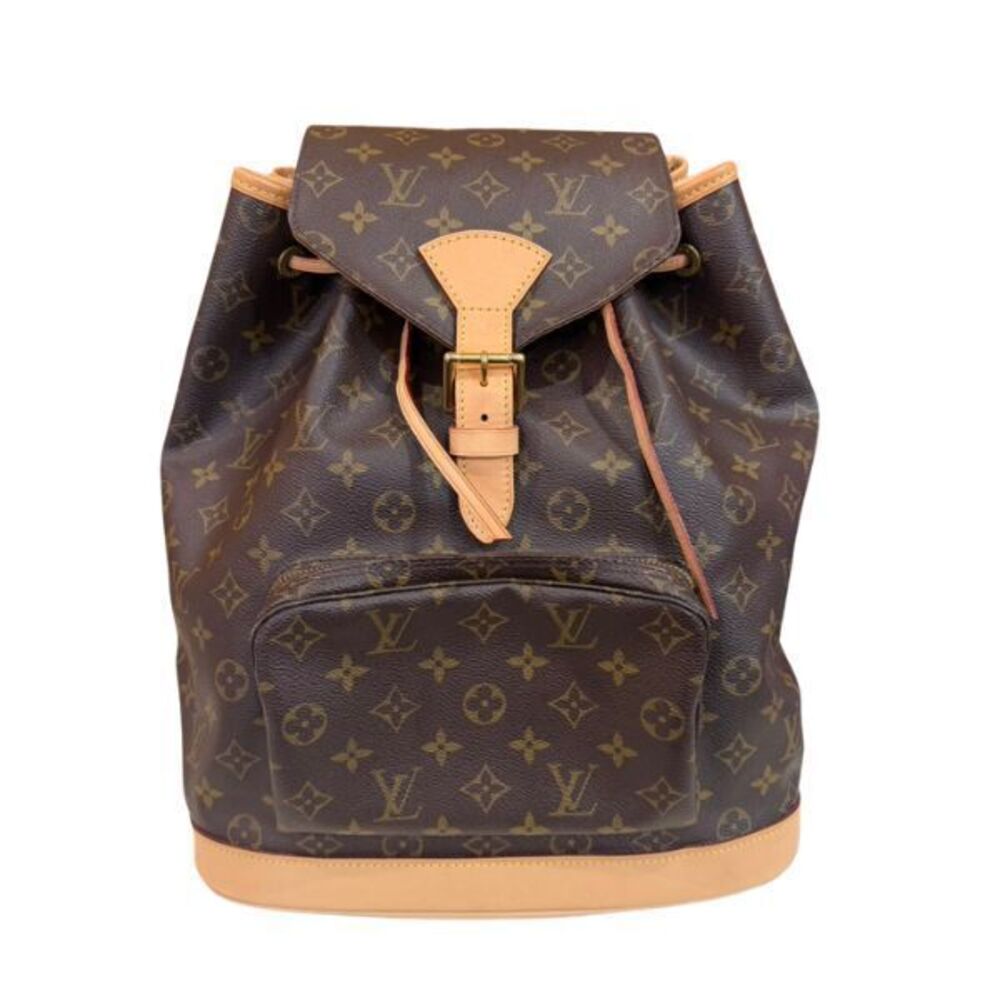 Louis Vuitton Montsouris Monogram Backpack Rucksack Canvas Leather Brown